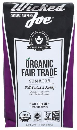 Wicked Joe Coffee Coffee Sumatra Wholebean - 12 Oz (6 Units)