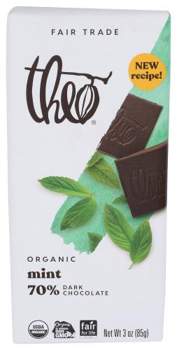 Theo Chocolate Chocolate Bar Drk Mint Organic - 3 Oz (12 Units)