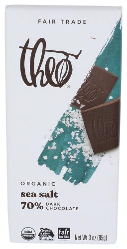 Theo Chocolate Chocolate Bar Drk Seasalt Organic - 3 Oz (12 Units)