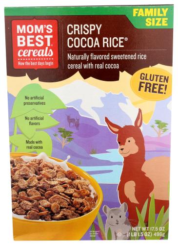 Moms Best Cereal Crispy Cocoa Rice - 17.5 Oz (14 Units)