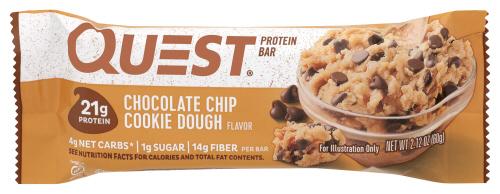 Quest Bar Chocolate Chip Ckie Dough - 2.12 Oz (12 Units)