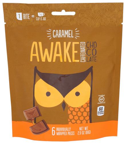 Awake Choco Bag Milk Chocolate Caramel - 2.9 Oz (10 Units)