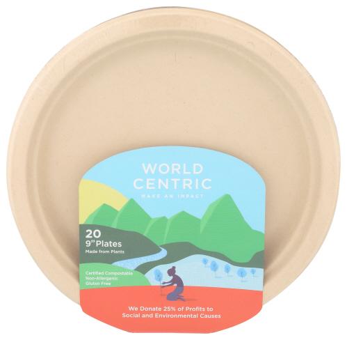 World Centric Plate Fiber 9In - 20 Pc (12 Units)
