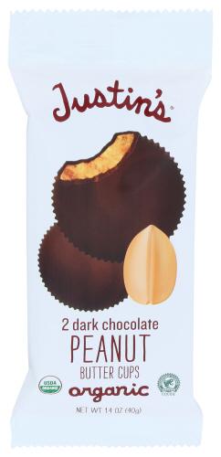 Justins Chocolate Cup Pntbttr Drk - 1.4 Oz (12 Units)