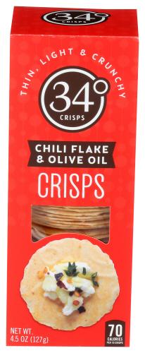 34 Degrees Crisps Chili Flake Ol Oil - 4.5 Oz (12 Units)