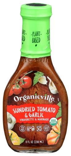 Organicville Drssng Vngrt Sundrd Tmo Garlic O - 8 Oz (6 Units)