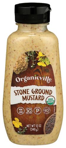 Organicville Mustard Stone Grnd Organic - 12 Oz (12 Units)