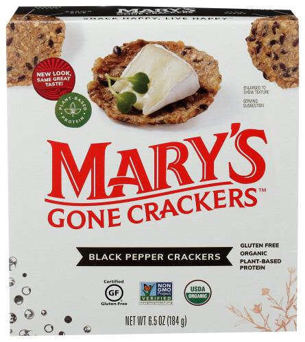 Marys Gone Crackers Cracker Gf Blk Pppr Organic - 6.5 Oz (6 Units)
