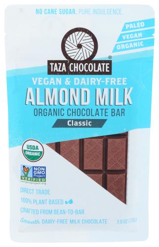 Taza Chocolate Bar Cho Alm Milk Clsc Organic - 2.5 Oz (10 Units)