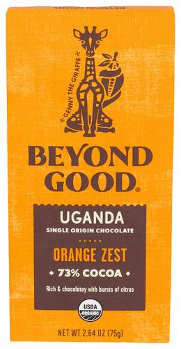 Beyond Good Bar Chocolate Orange Zest - 2.64 Oz (12 Units)