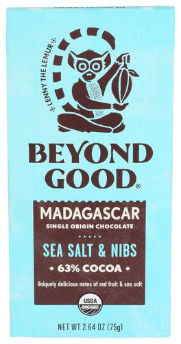 Beyond Good Chocolate Bar Sea Salt & Nibs - 2.64 Oz (10 Units)