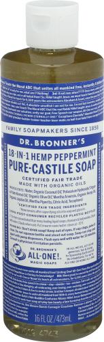 Dr Bronner Soap Castile Peppermint - 16 Oz