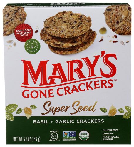 Marys Gone Crackers Cracker Basil & Garlic Organic - 5.5 Oz